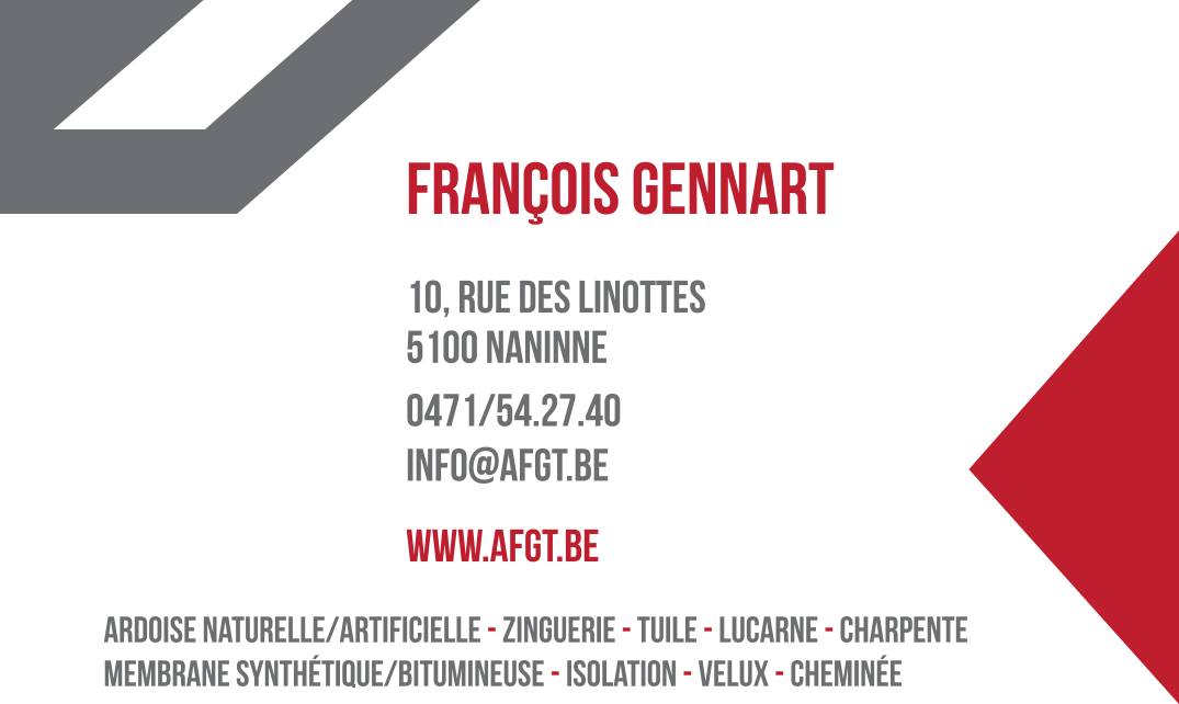 AFGT sprl toitures Namur Devis Gratuit François Gennart